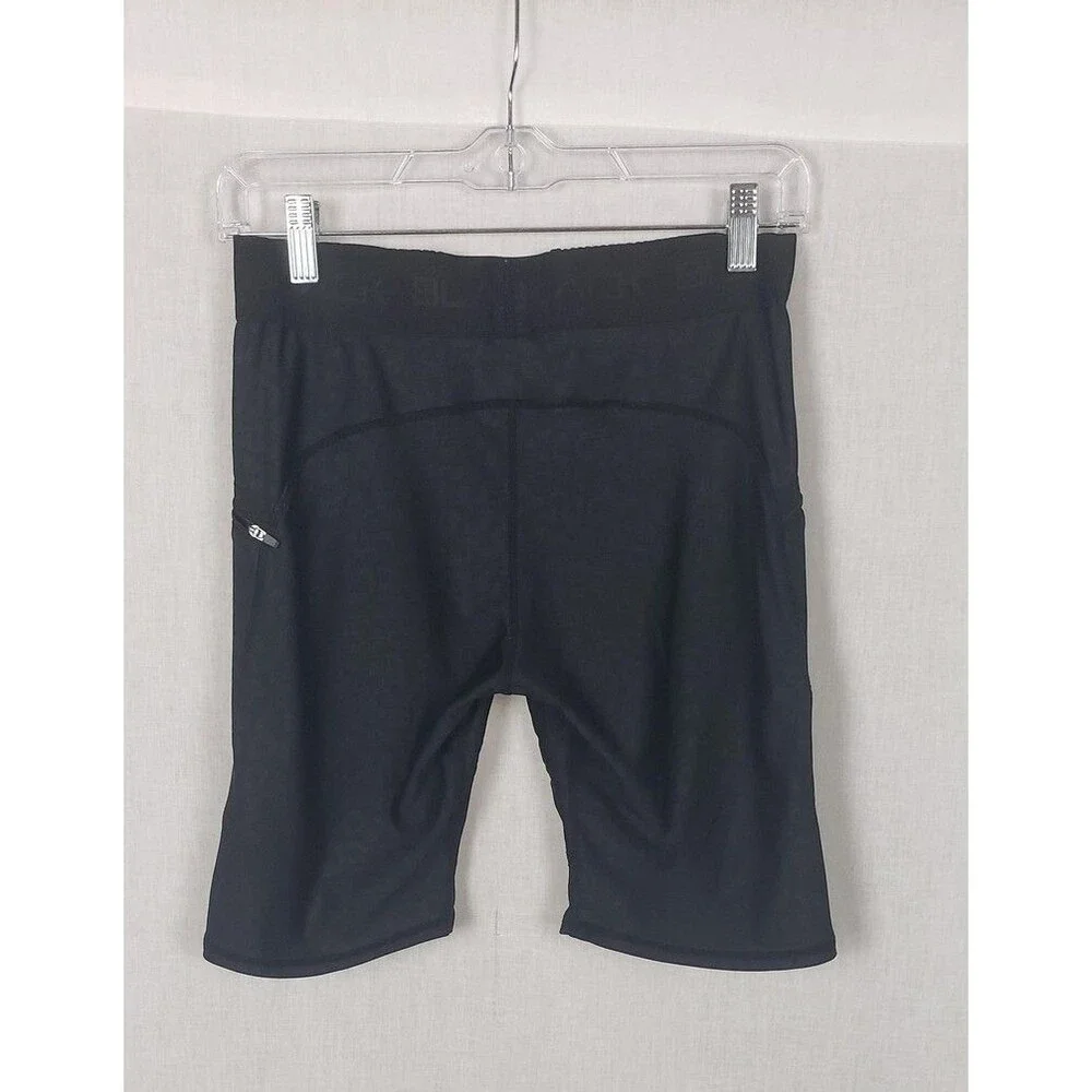 Actively Black Compression‎ Shorts Womens L Black Zip Pockets Performance
